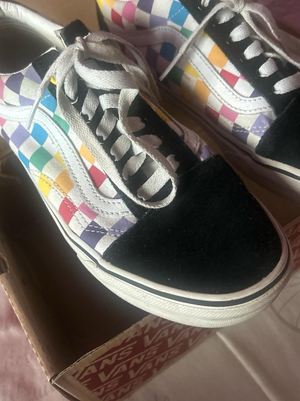 Vans Multicolor Checkerboard Low-Top Sneakers with Black Accents